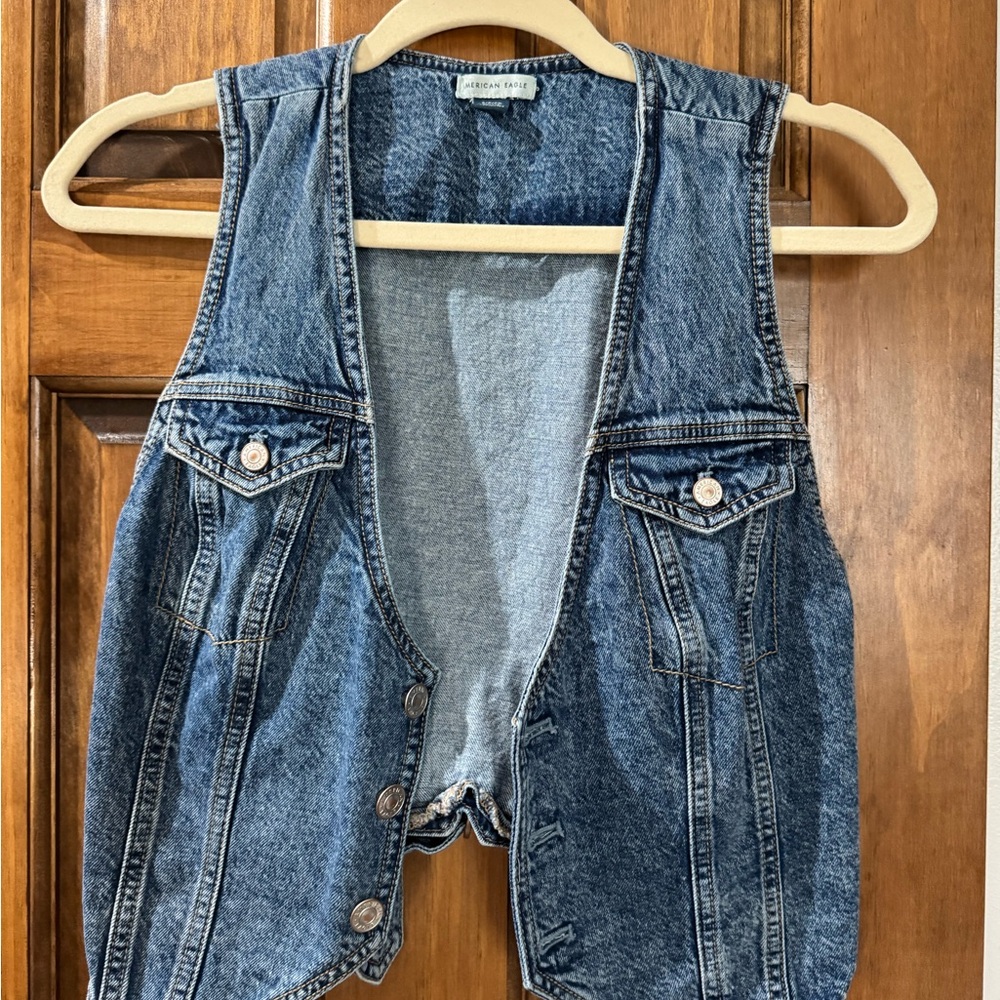 Denim Vest with Buttons